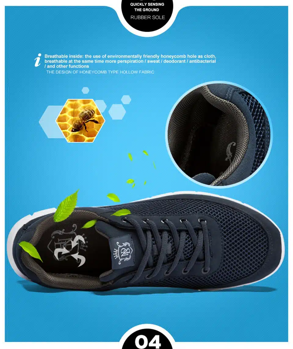 Brand Men Casual Shoes Breathable Lace-Up Walking Shoes Spring Lightweight Comfortable Walking Men Shoes Black Plus Size 48 20