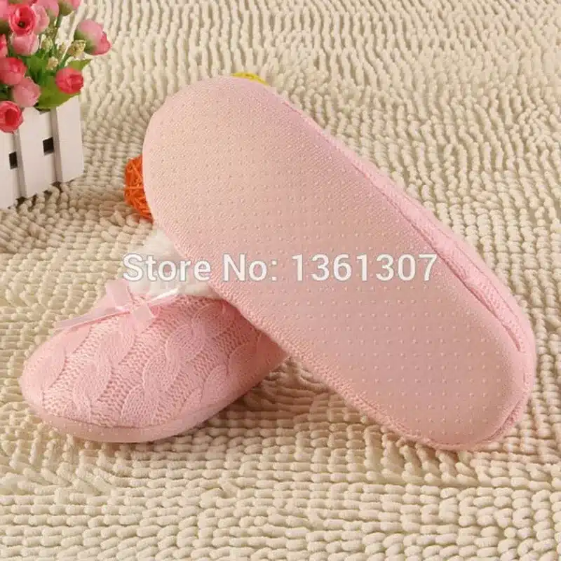 2017 New Warm Soft Sole Women Indoor Floor Slippers/Shoes White Black Wool Slippers Flannel Flat Home Slippers Color Plus Size30 11