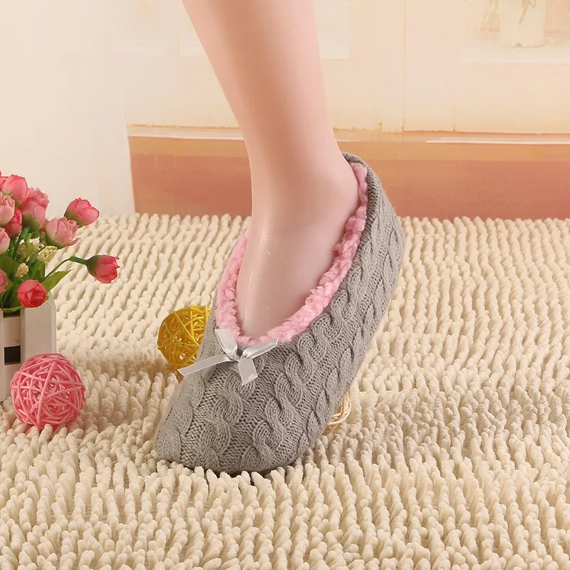 2017 New Warm Soft Sole Women Indoor Floor Slippers/Shoes White Black Wool Slippers Flannel Flat Home Slippers Color Plus Size30 21