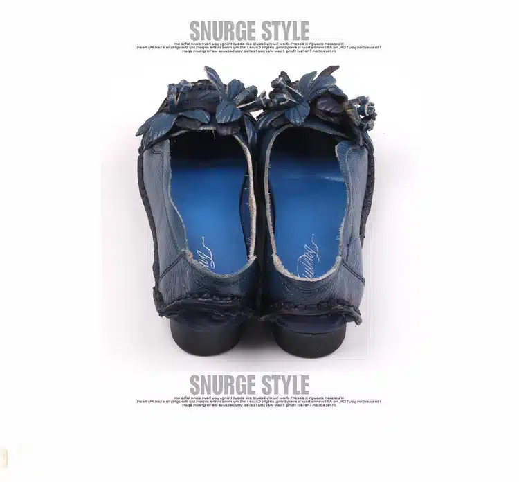 Xiuteng New National Wind Flowers Handmade Genuine Leather Shoes Women Retro Soft Bottom Flat Shoes Summer Canvas Ballet Flats 14