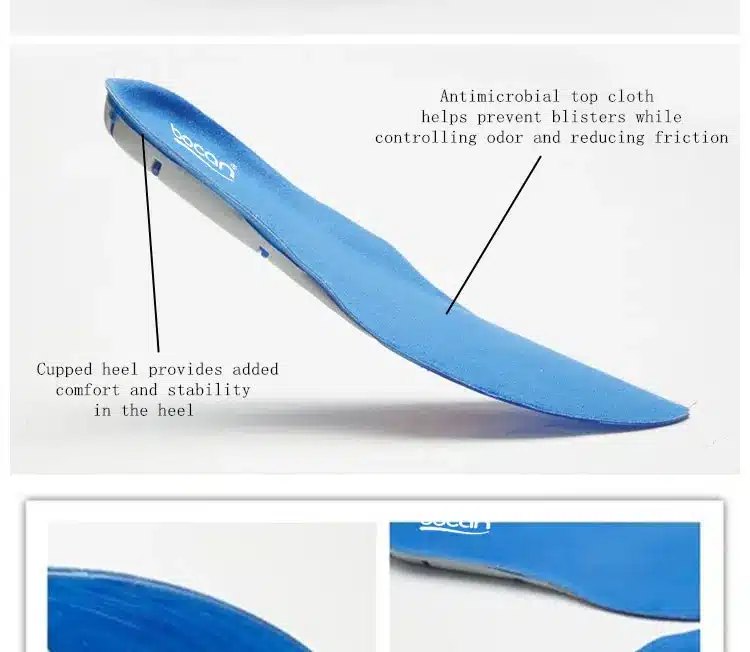 BOCAN Gel Insoles Shock Absorption Soft Comfortable Insoles for Men and Women Foot Pain & Plantar Fasciitis relief, Blue 11