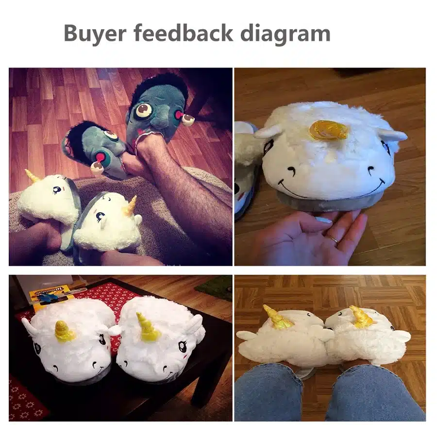 New Winter Indoor Slippers Plush Home Shoes Unicorn Slippers for Grown Ups Unisex Warm Home Slippers Shoes 12