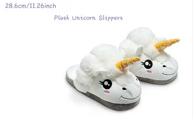 New Winter Indoor Slippers Plush Home Shoes Unicorn Slippers for Grown Ups Unisex Warm Home Slippers Shoes 28