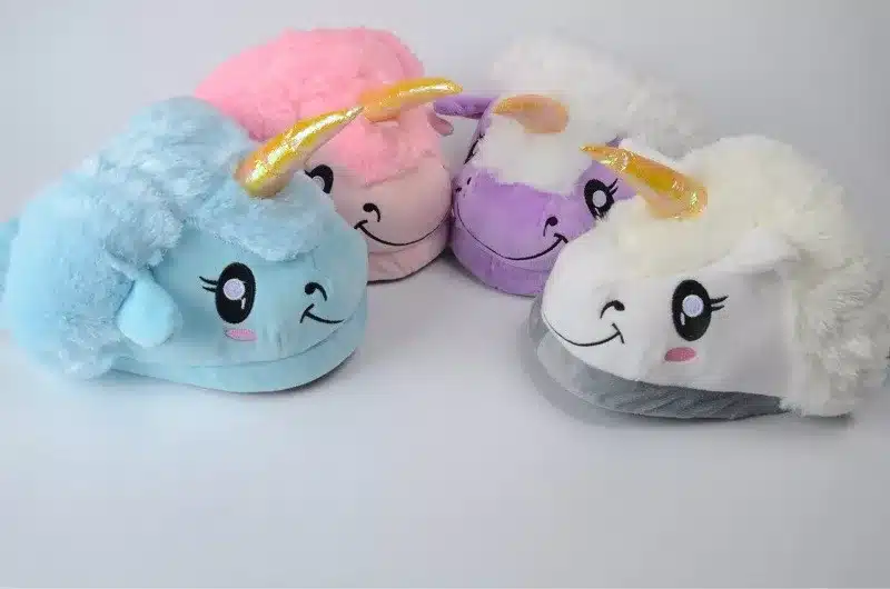 New Winter Indoor Slippers Plush Home Shoes Unicorn Slippers for Grown Ups Unisex Warm Home Slippers Shoes 32