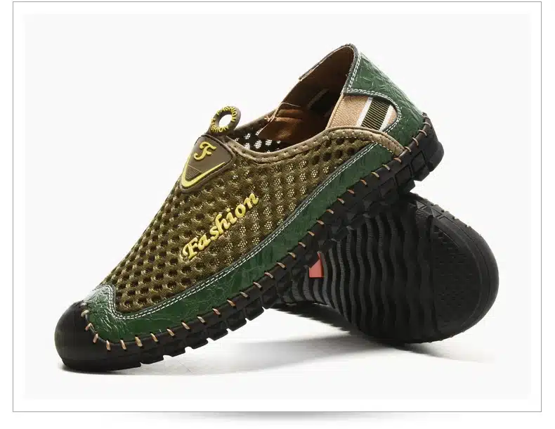 SUROM 2017 Summer Casual Shoes Men Breathable Leather Mesh Fashion Slip On Driving Shoes Comfortable Soft Hand Made Men Loafers 22