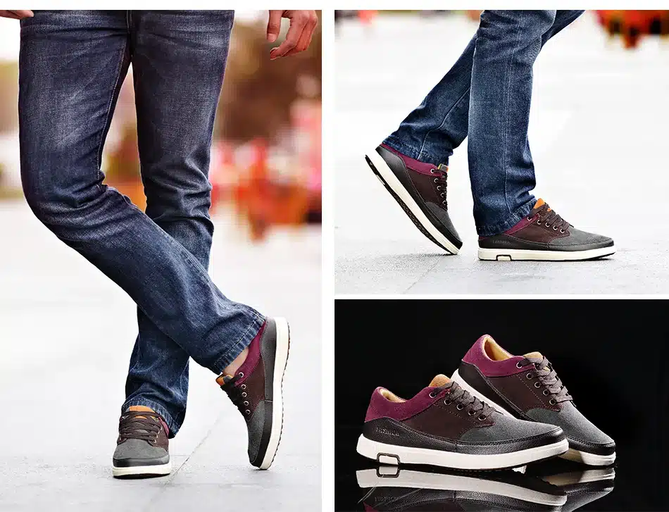 2017 Men's Leather Casual Shoes Suede Moccasins Men Loafers Patchwork Color Brand Male Shoes Chaussure Homme zapatos hombre 6