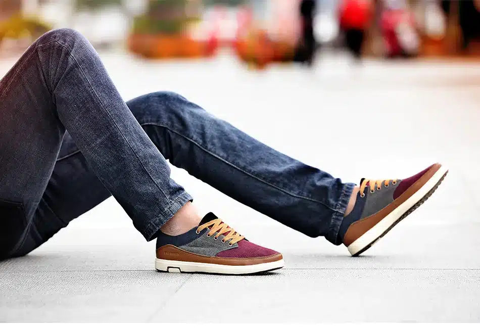 2017 Men's Leather Casual Shoes Suede Moccasins Men Loafers Patchwork Color Brand Male Shoes Chaussure Homme zapatos hombre 9