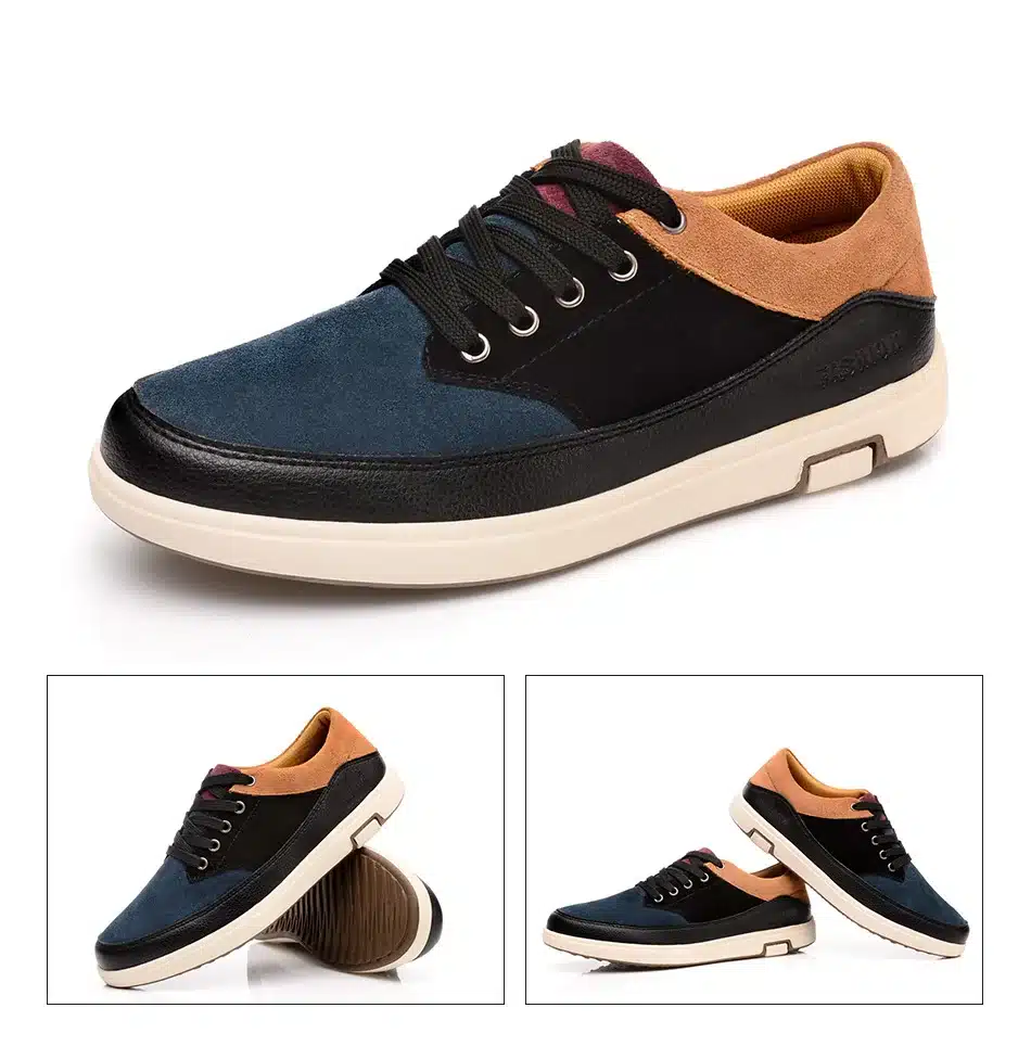 2017 Men's Leather Casual Shoes Suede Moccasins Men Loafers Patchwork Color Brand Male Shoes Chaussure Homme zapatos hombre 16