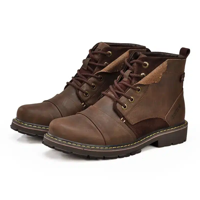 SERENE Brand Men Winter Boots Size 35~45 Warmest Genuine Leather Russian style Men Snow Boots Cow Split Leather Men Tooling Boot 3