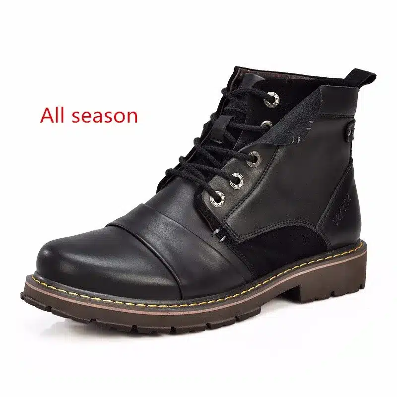 SERENE Brand Men Winter Boots Size 35~45 Warmest Genuine Leather Russian style Men Snow Boots Cow Split Leather Men Tooling Boot 7