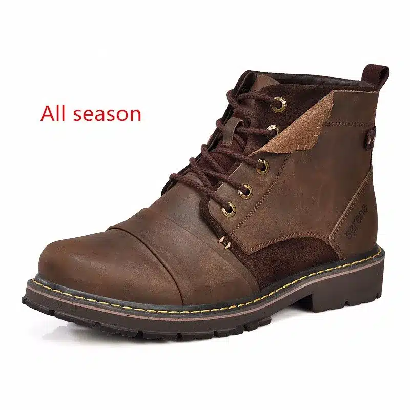 SERENE Brand Men Winter Boots Size 35~45 Warmest Genuine Leather Russian style Men Snow Boots Cow Split Leather Men Tooling Boot 8