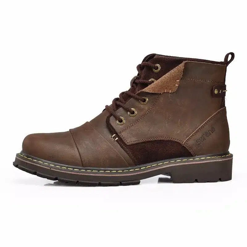 SERENE Brand Men Winter Boots Size 35~45 Warmest Genuine Leather Russian style Men Snow Boots Cow Split Leather Men Tooling Boot 9