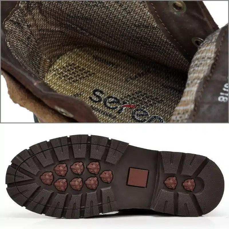SERENE Brand Men Winter Boots Size 35~45 Warmest Genuine Leather Russian style Men Snow Boots Cow Split Leather Men Tooling Boot 13
