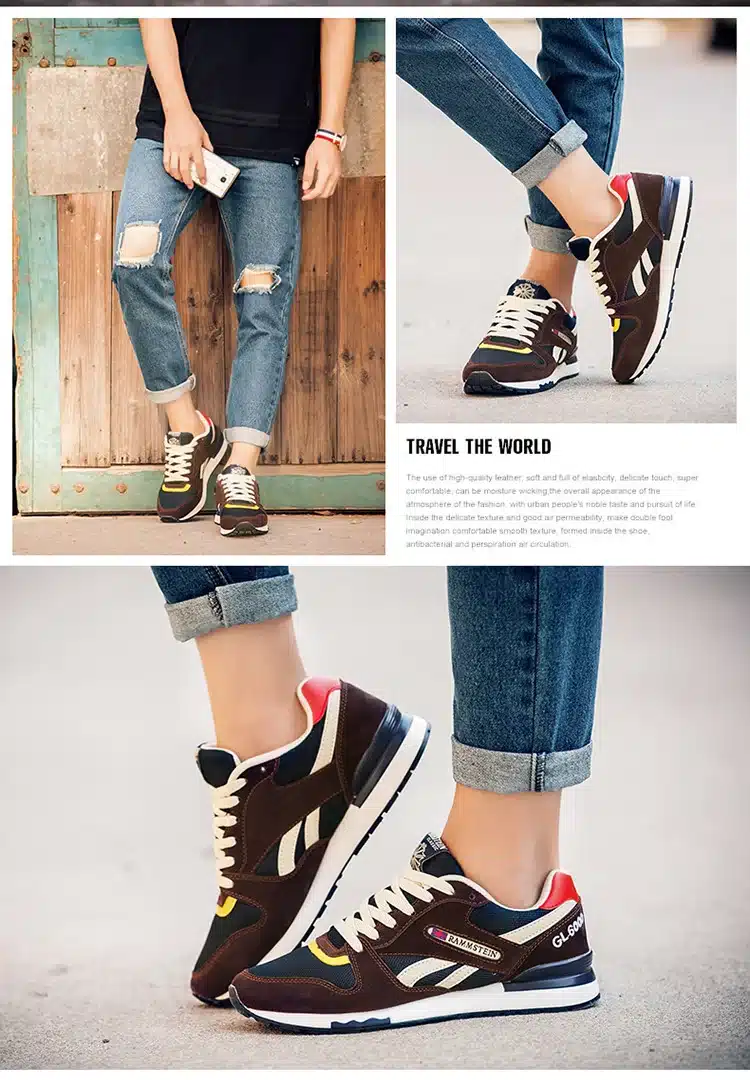 Genuine Leather Suede men Shoes Sport Fashion Men Casual shoes Breathable Walking Mens Trainers Chaussures Hombre Femme 50