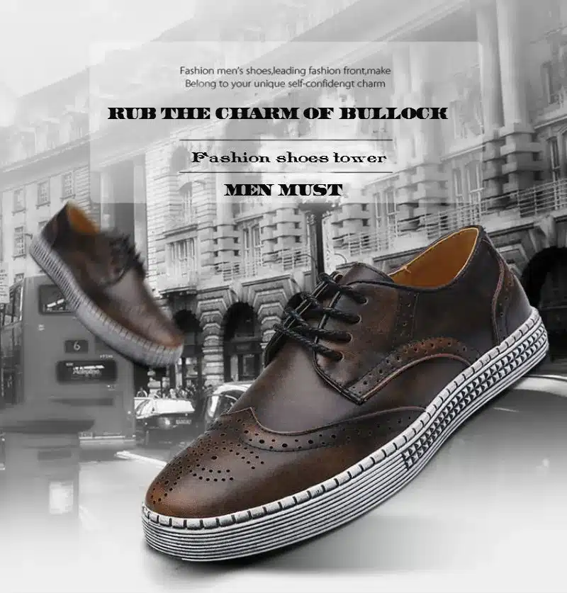 BIMUDUIYU Spring Autumn New Trendy Shoes Quality Genuine Leather Soft Casual Gentleman Brogue Style Men's Shoes 38-48 Large size 11