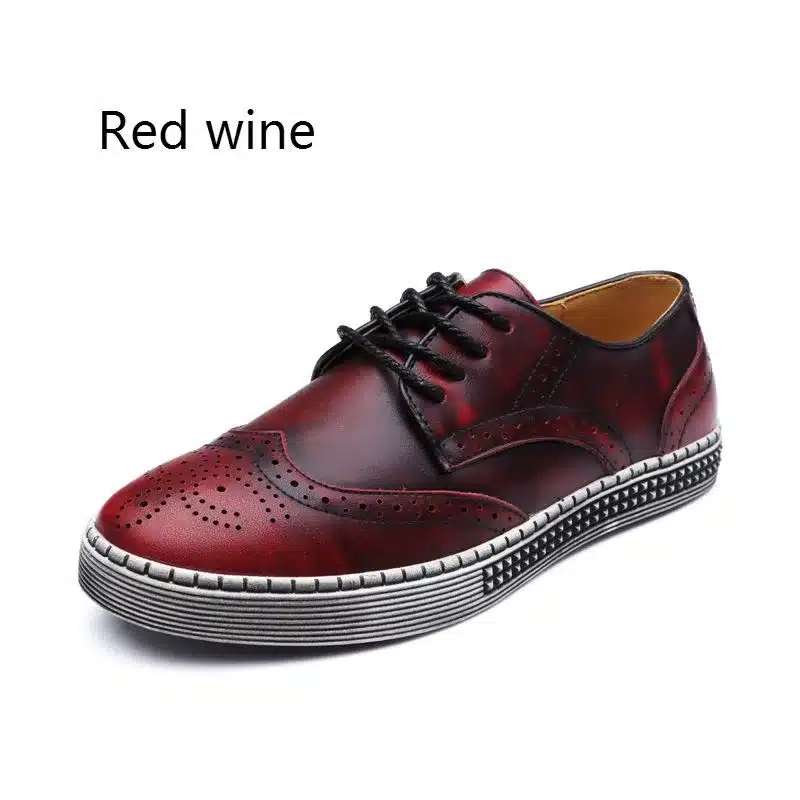 BIMUDUIYU Spring Autumn New Trendy Shoes Quality Genuine Leather Soft Casual Gentleman Brogue Style Men's Shoes 38-48 Large size 15