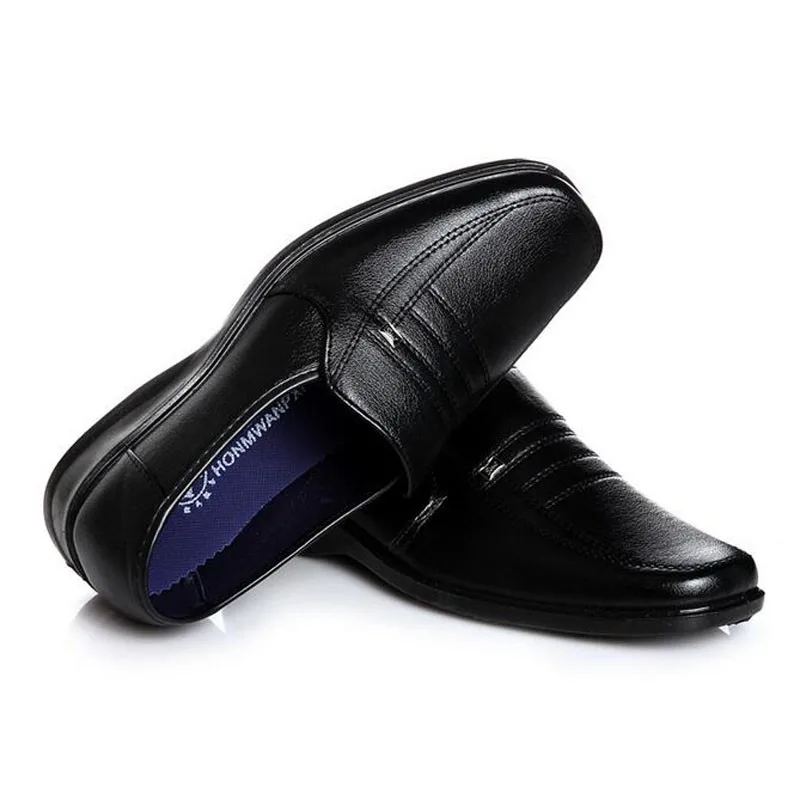 2017 New Arrival Business Men Casual Leather Dress Shoes Slip-on Breathable Leisure Work Flats Single Shoes Plus Size EU 38-44 15