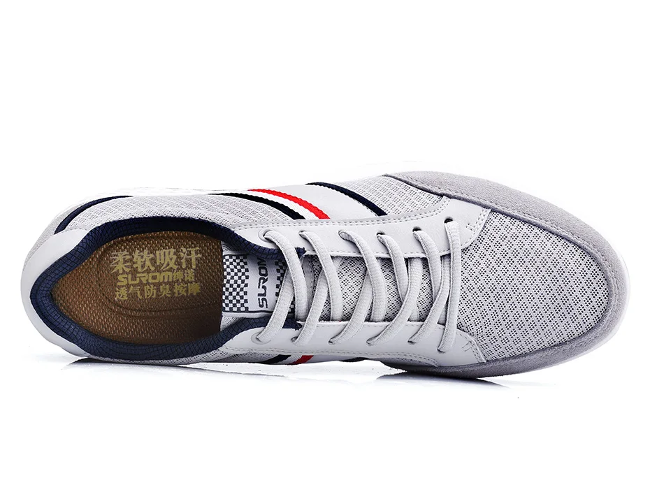 SUROM Summer Men's Shoes Breathable Leather Mesh Casual Shoes Men Luxury Brand Fashion Footwear Male Krasovki 13
