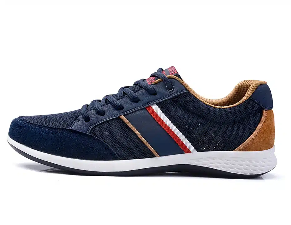 SUROM Summer Men's Shoes Breathable Leather Mesh Casual Shoes Men Luxury Brand Fashion Footwear Male Krasovki 21