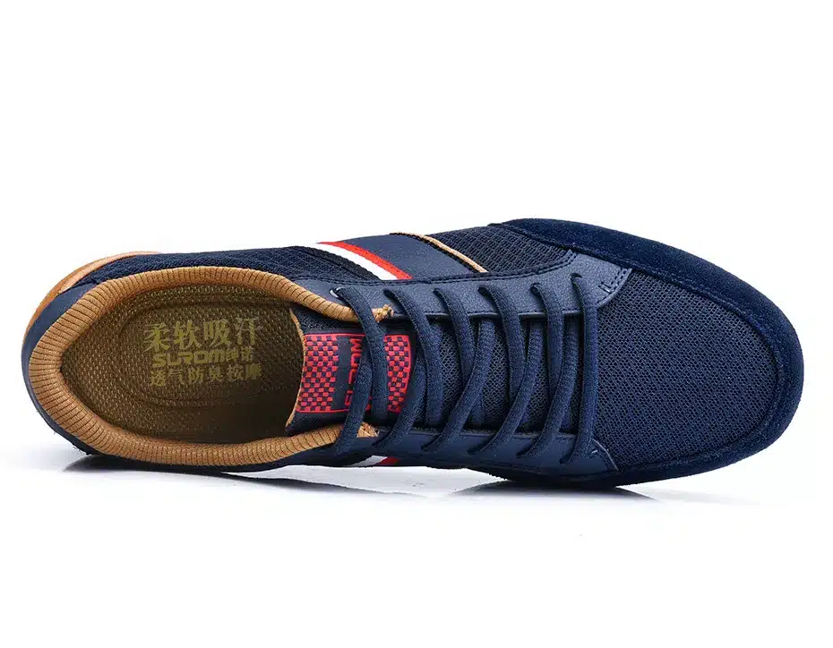 SUROM Summer Men's Shoes Breathable Leather Mesh Casual Shoes Men Luxury Brand Fashion Footwear Male Krasovki 22