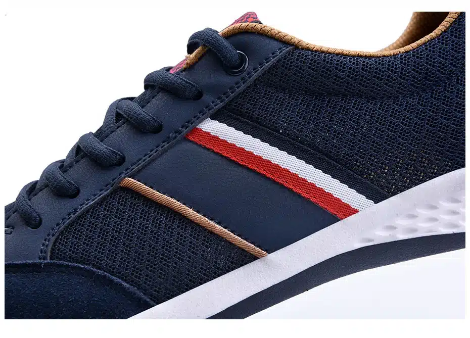 SUROM Summer Men's Shoes Breathable Leather Mesh Casual Shoes Men Luxury Brand Fashion Footwear Male Krasovki 26