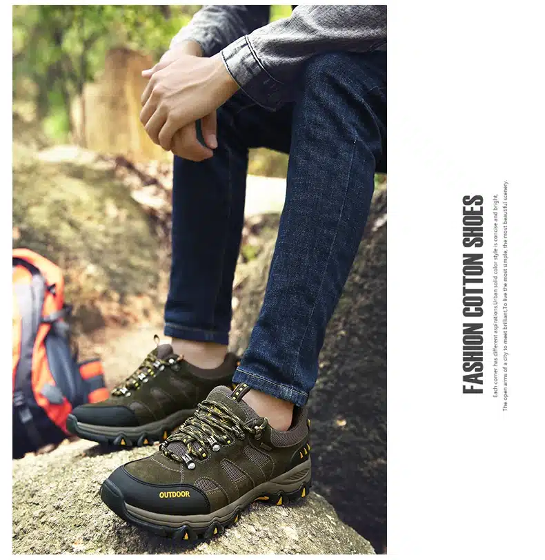 Men Breathable Outdoor Shoes 2017 New Breathable Men Casual Shoes Leather Ankle shoes Plus size 38-45 Outdoor adventure shoes 12