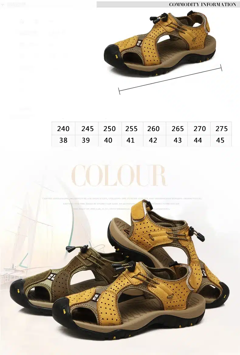 Brand Toe Protect Outdoor Casual Driving Beach Men Sandals Flat Quality Summer Leather Soft Sole Men Shoes Plus Size 46 Sandales 9