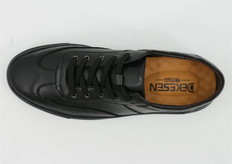 Dekesen Genuine leather men casual shoes Size 35~49 comfortable fashion men shoes,Lace-Up Shoes Natural Cow Leather Loafers 15