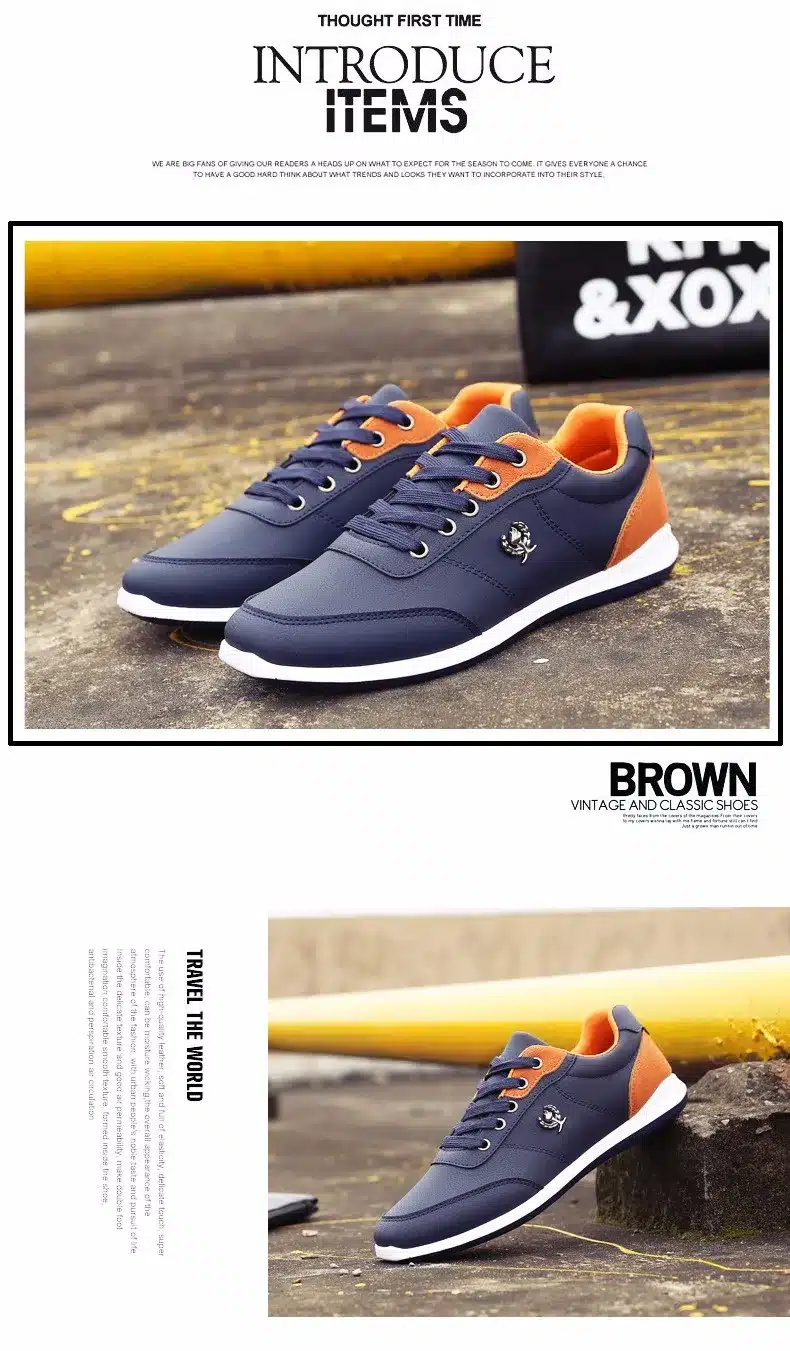 New 2017 Men Shoes Fashion Men Casual Shoes Outdoor men walking shoes Black Blue men casual shoes men leather shoes 15