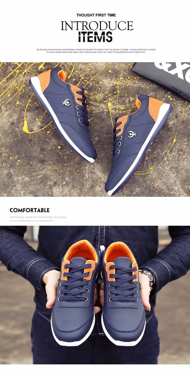New 2017 Men Shoes Fashion Men Casual Shoes Outdoor men walking shoes Black Blue men casual shoes men leather shoes 16