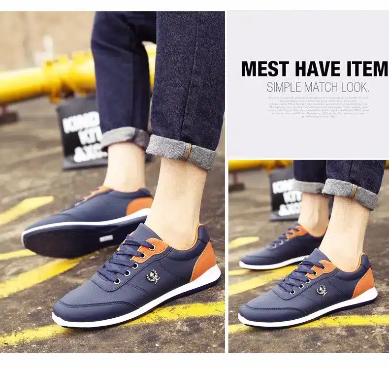 New 2017 Men Shoes Fashion Men Casual Shoes Outdoor men walking shoes Black Blue men casual shoes men leather shoes 18