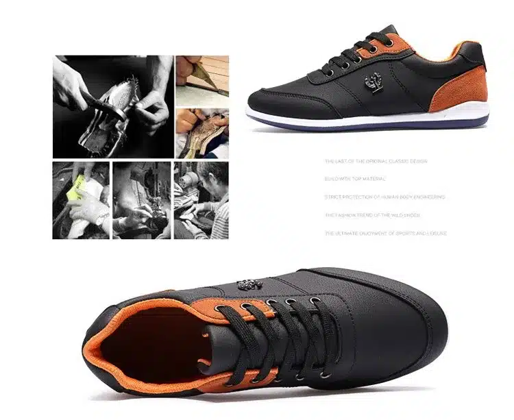 New 2017 Men Shoes Fashion Men Casual Shoes Outdoor men walking shoes Black Blue men casual shoes men leather shoes 19