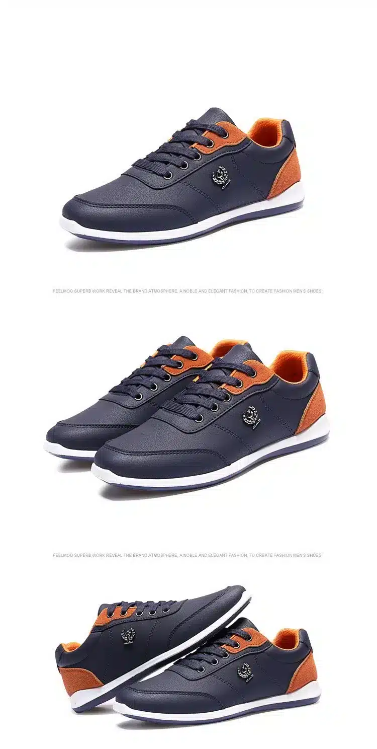New 2017 Men Shoes Fashion Men Casual Shoes Outdoor men walking shoes Black Blue men casual shoes men leather shoes 24