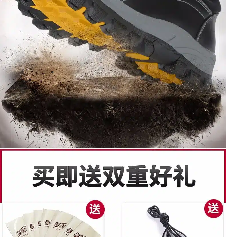 mens causal black big size breathable steel toe caps work safety shoes slip on lazy cow leather tooling low boots zapatos hombre 5