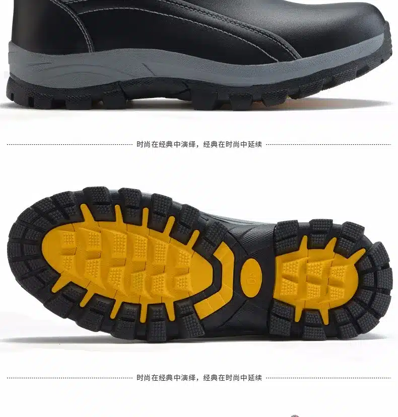 mens causal black big size breathable steel toe caps work safety shoes slip on lazy cow leather tooling low boots zapatos hombre 17