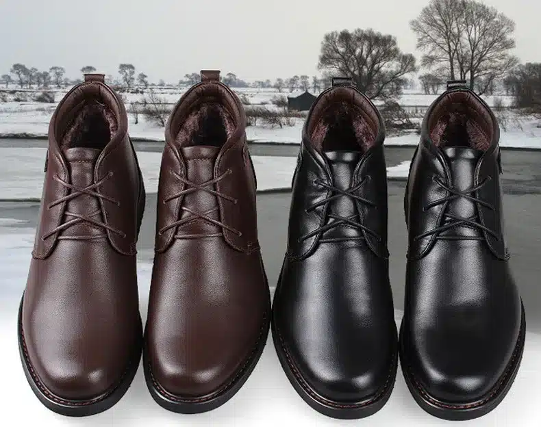 Genuine Leather Men Boots, Handmade Super Warm Men Winter Shoes,High Quality Ankle Boots For Autumn And Winter Shoes 13