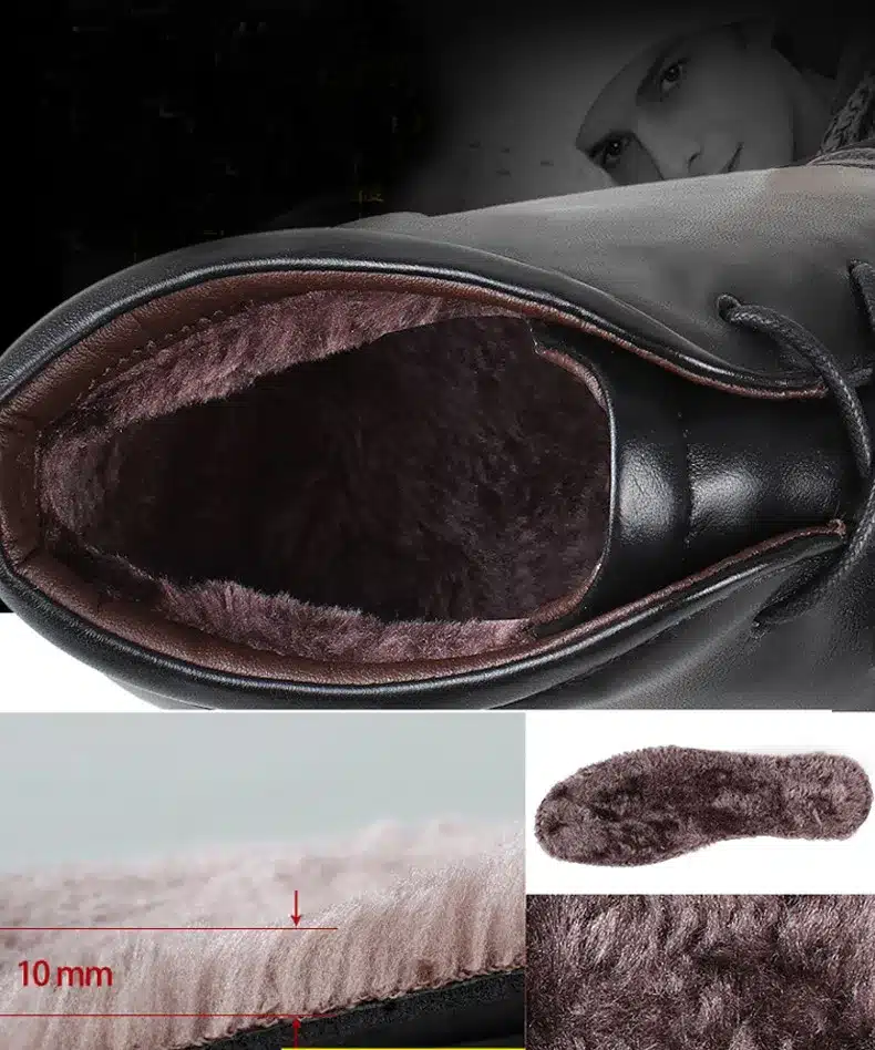 Genuine Leather Men Boots, Handmade Super Warm Men Winter Shoes,High Quality Ankle Boots For Autumn And Winter Shoes 18