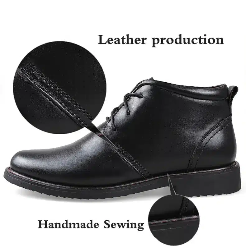 Genuine Leather Men Boots, Handmade Super Warm Men Winter Shoes,High Quality Ankle Boots For Autumn And Winter Shoes 19