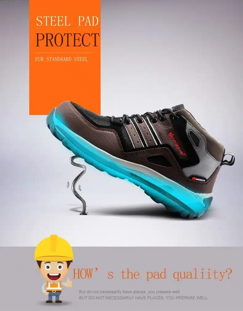 Modyf men winter warm steel toe cap work safety shoes casual reflective breathable outdoor boots puncture proof footwear 21