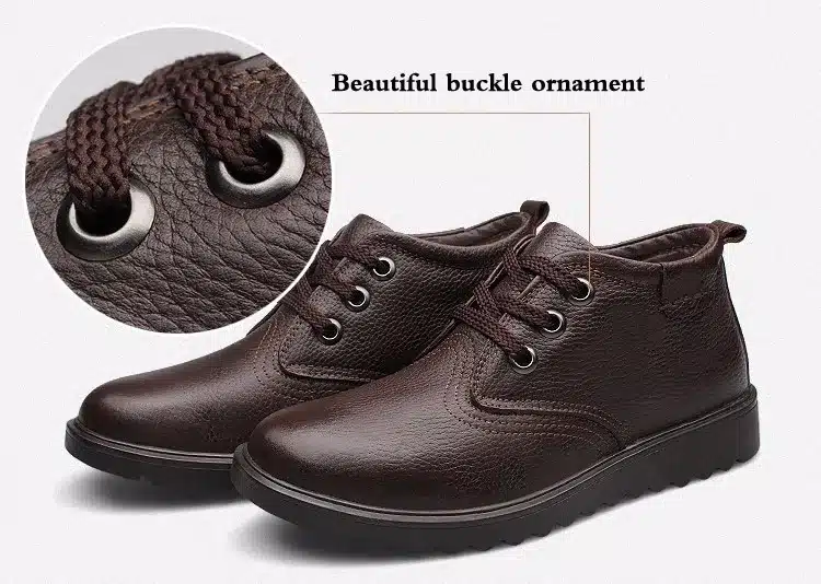 Genuine Leather Men Boots Comfortable Fashion Men Winter Shoes,Top Quality Handmade Plus Size Men Winter Snow Boots 19