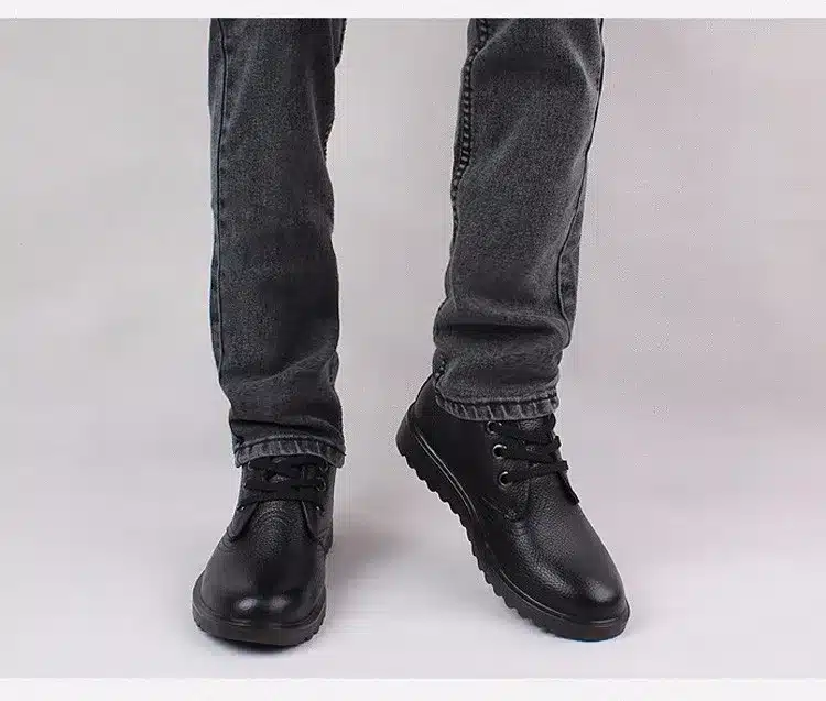 Genuine Leather Men Boots Comfortable Fashion Men Winter Shoes,Top Quality Handmade Plus Size Men Winter Snow Boots 29