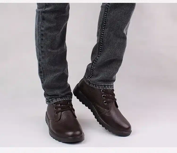 Genuine Leather Men Boots Comfortable Fashion Men Winter Shoes,Top Quality Handmade Plus Size Men Winter Snow Boots 28