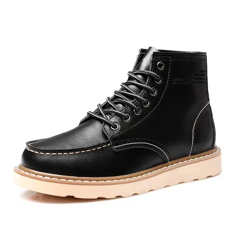 ALEADER Waterproof Men's Ankle Boots 2017 Fashion Warm Martin Boots Men Snow Fur Boots Men Casual Shoes Western Motorcycle Boots 10