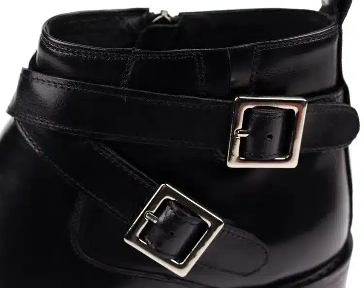 Large size EUR46 fashion brand black/brown tan double buckle business mens boots genuine leather dress boots mens ankle boots 33
