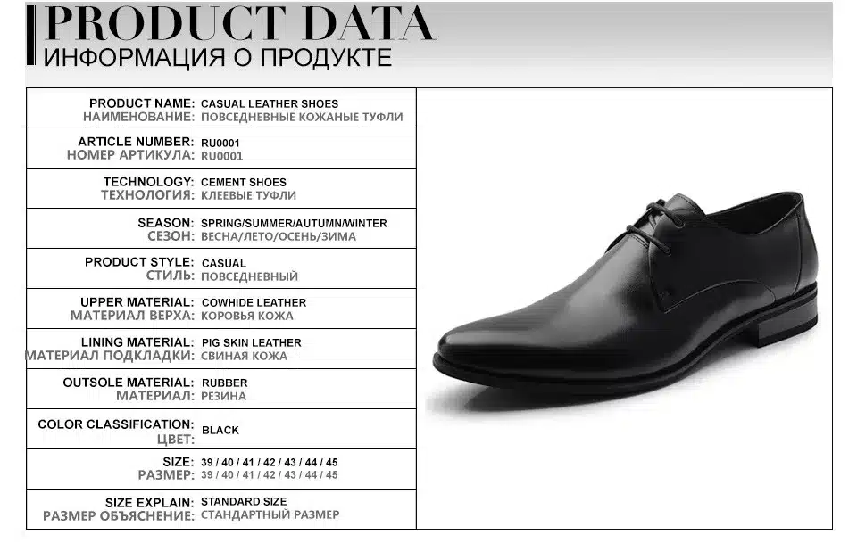 OSCO Fashion Men Shoes Genuine Leather Men Dress Shoes Brand Luxury Men's Business Casual Classic Gentleman Shoes Man #RU0001 18