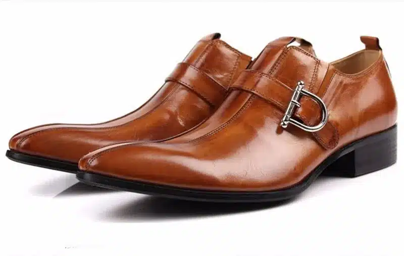 Large size EUR45 Brown/black pointed toe summer loafers men dress shoes genuine leather formal business shoes mens wedding shoes 2