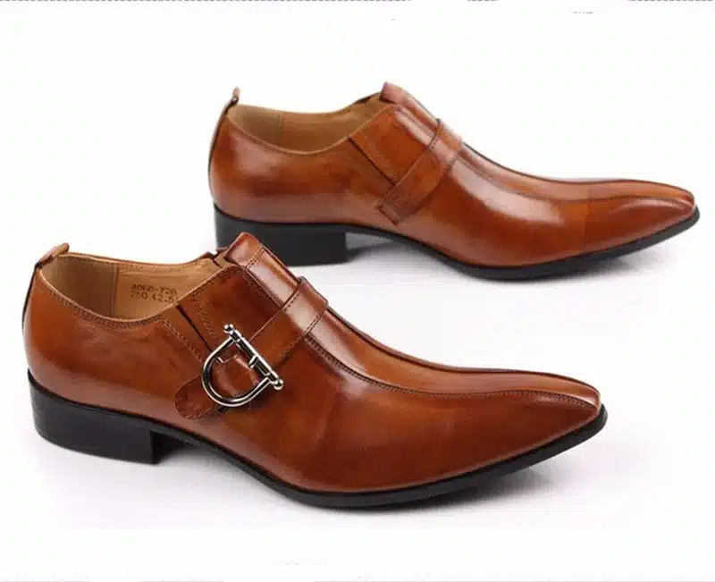 Large size EUR45 Brown/black pointed toe summer loafers men dress shoes genuine leather formal business shoes mens wedding shoes 3