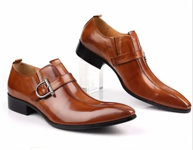 Large size EUR45 Brown/black pointed toe summer loafers men dress shoes genuine leather formal business shoes mens wedding shoes 5