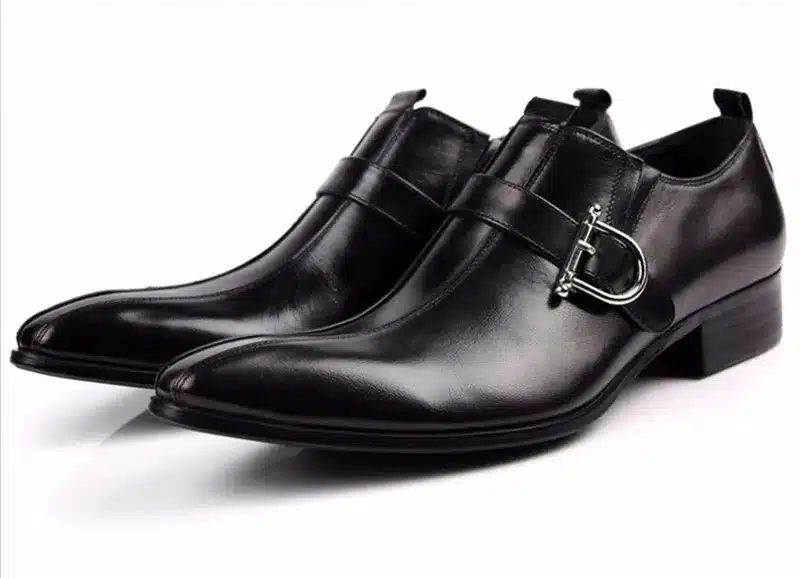 Large size EUR45 Brown/black pointed toe summer loafers men dress shoes genuine leather formal business shoes mens wedding shoes 8