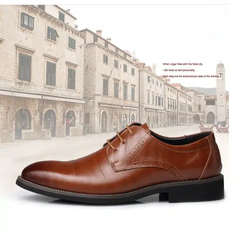 2017 Business Men's Basic Flat Shoes Leather Gentle Wedding Dress Shoes Formal Wearing Shoes British Men Casual shoes Big Size 24